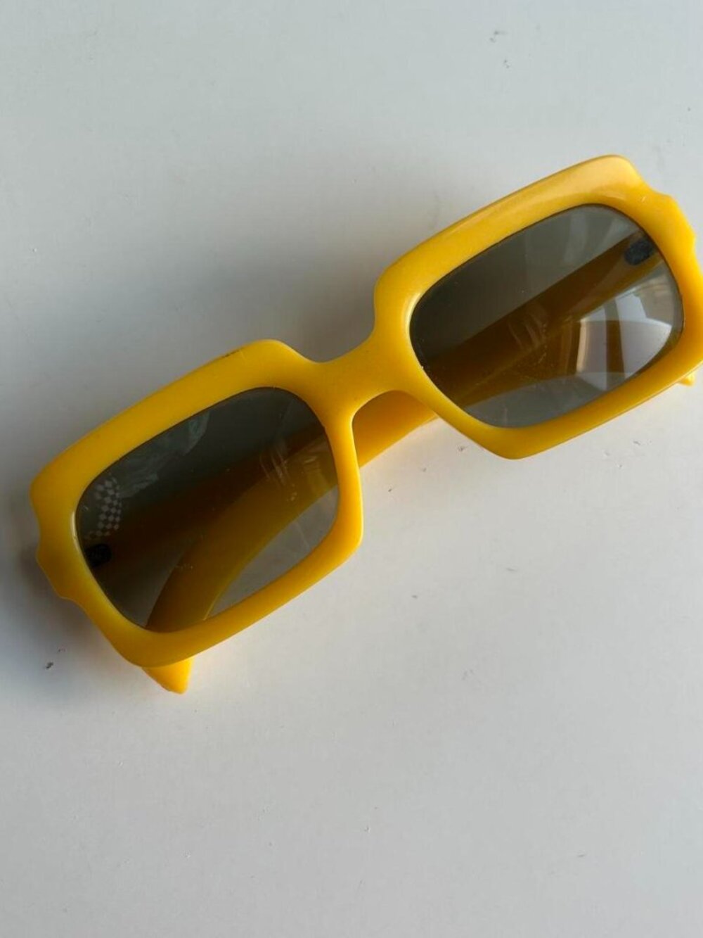 Vintage Yellow Square Sunglasses